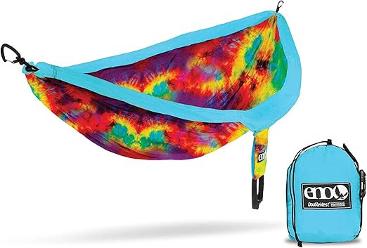 ENO Doublenest Hammock Tie Dye Soft Breathable Fabric 70 Denier High Tenacity Nylon Taffeta Fast ... | Amazon (US)