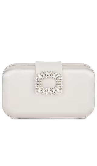 Emmy Crystal Trim Clutch in Oyster | Revolve Clothing (Global)
