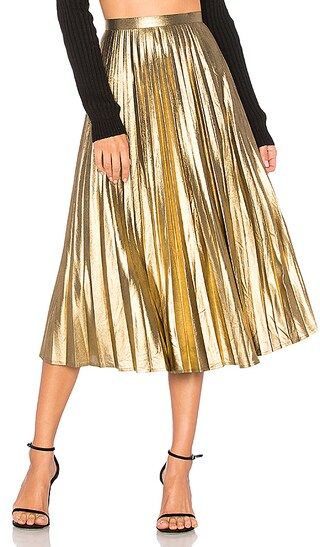 Bardot Wild Hearts Midi Skirt in Golden | Revolve Clothing