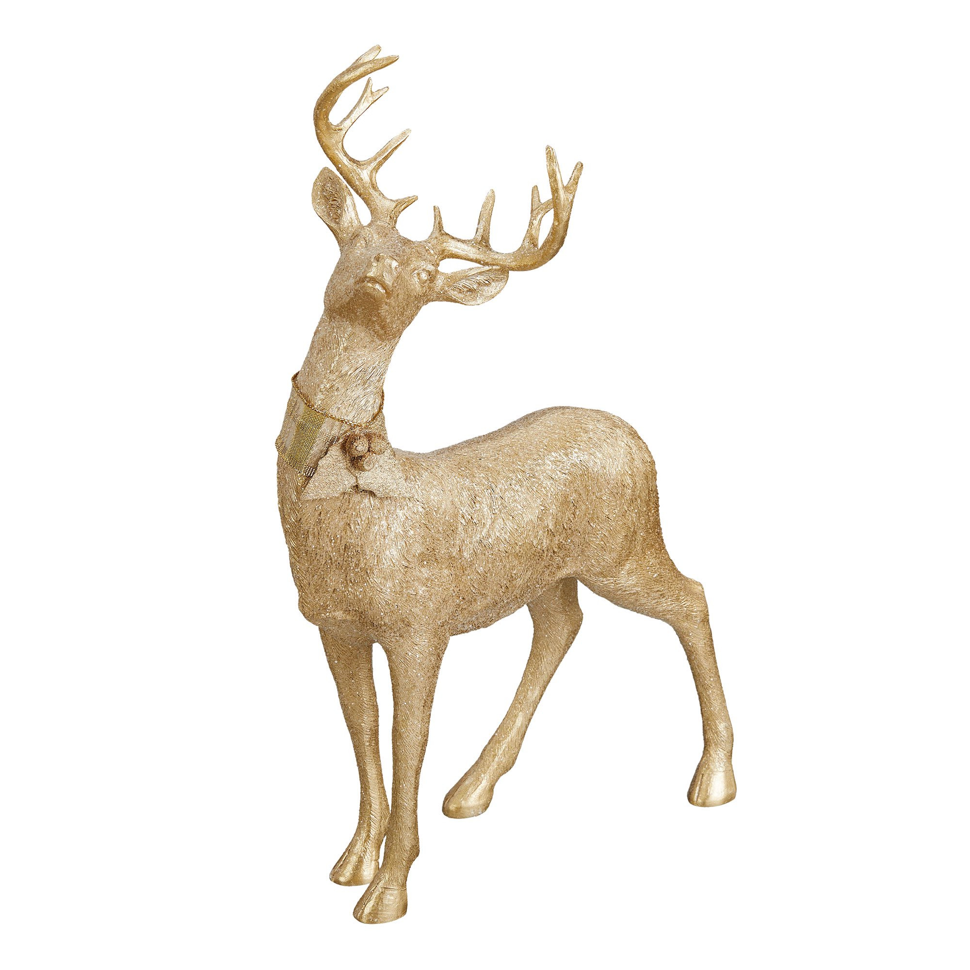 Holiday Time Gold Standing Reindeer Table Top Christmas Decoration, 14.37 | Walmart (US)