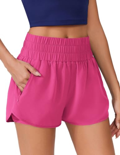 PINSPARK Running Shorts for Women Quick Dry High Waisted Athletic Short 2 in 1 Workout Gym Shorts... | Amazon (US)