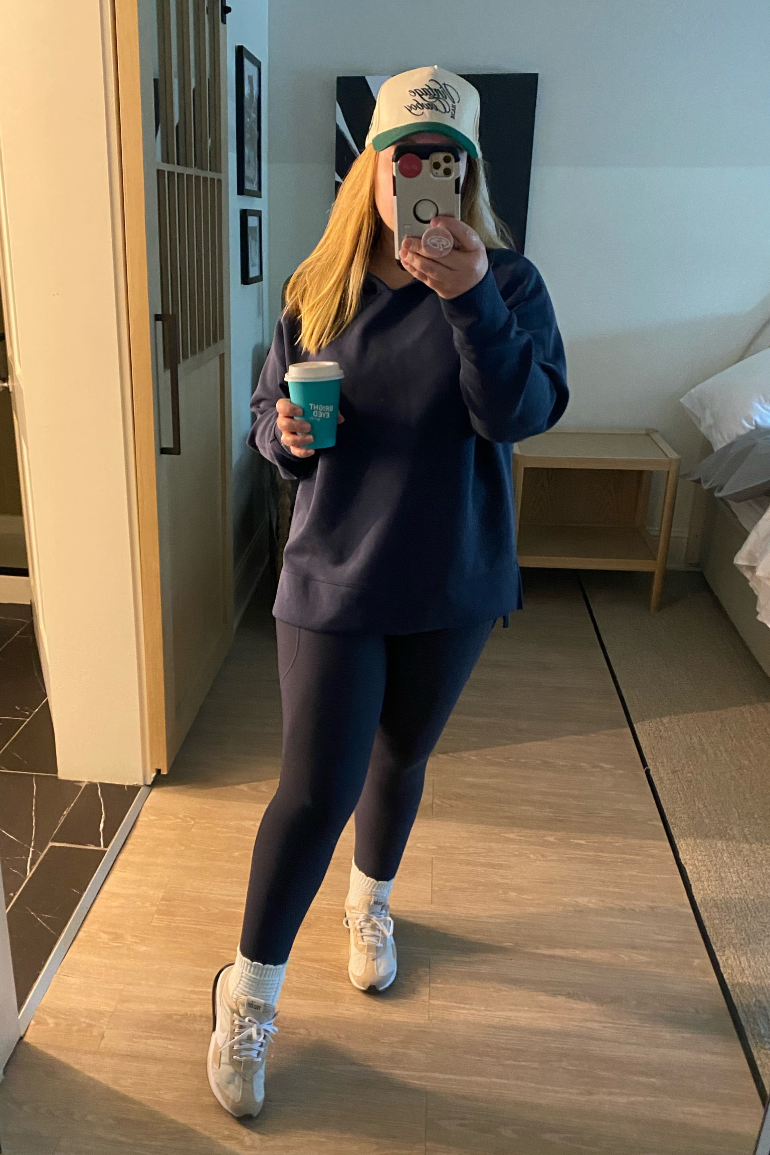 Athleisure, activewear, loungewear, Old Navy leggings, pullover hoodie, tunic hoodie, cream socks, 7/8 leggings, breakfast, coffee run, coffee date

#LTKActive #LTKMidsize #LTKTravel