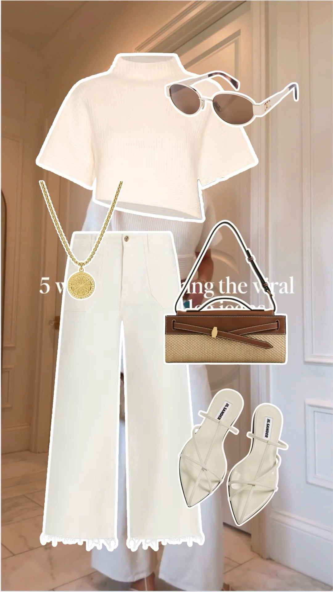 All white spring fenim outfit  