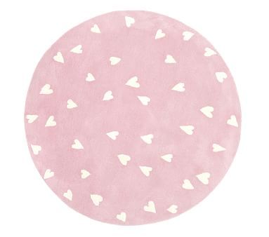 Hearts Round Rug | Pottery Barn Kids