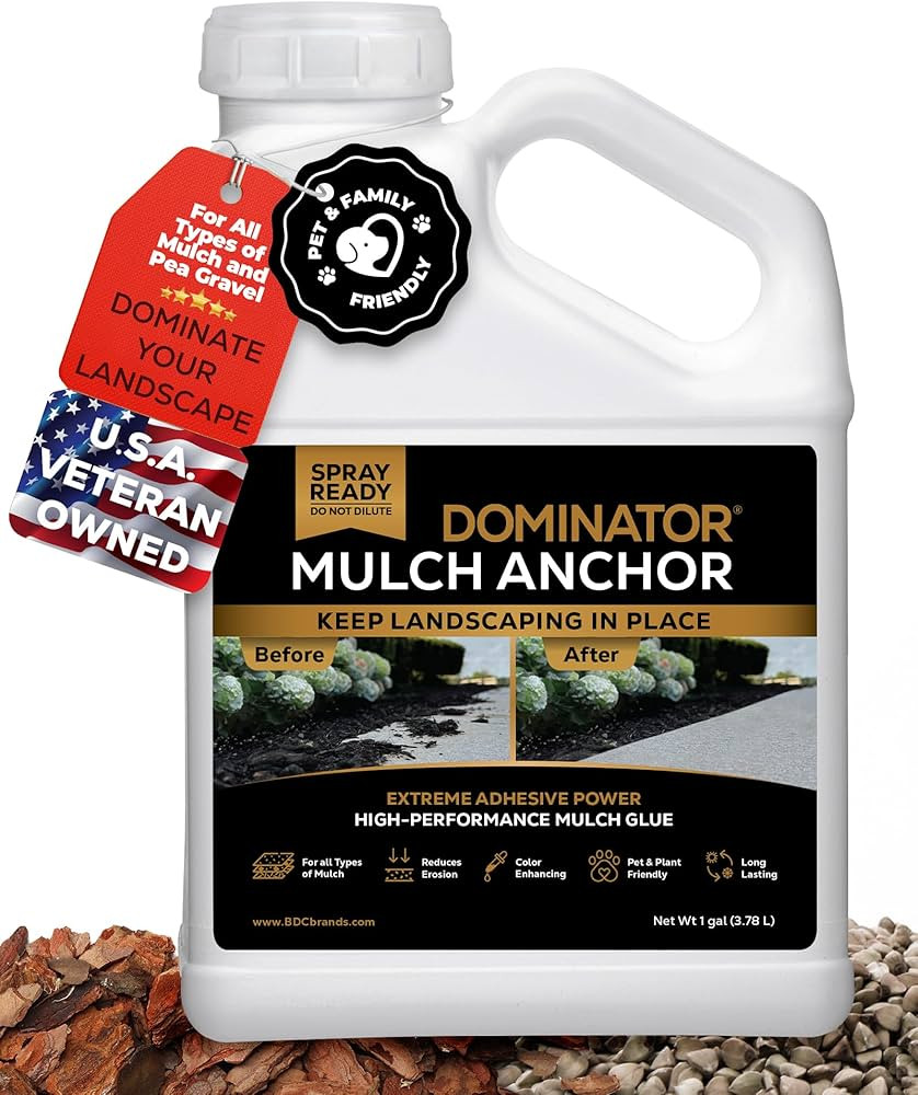 Dominator Mulch Anchor 1 Gallon - Mulch Glue & Gravel Binder, Rock Glue for Landscaping, Pea Grav... | Amazon (US)