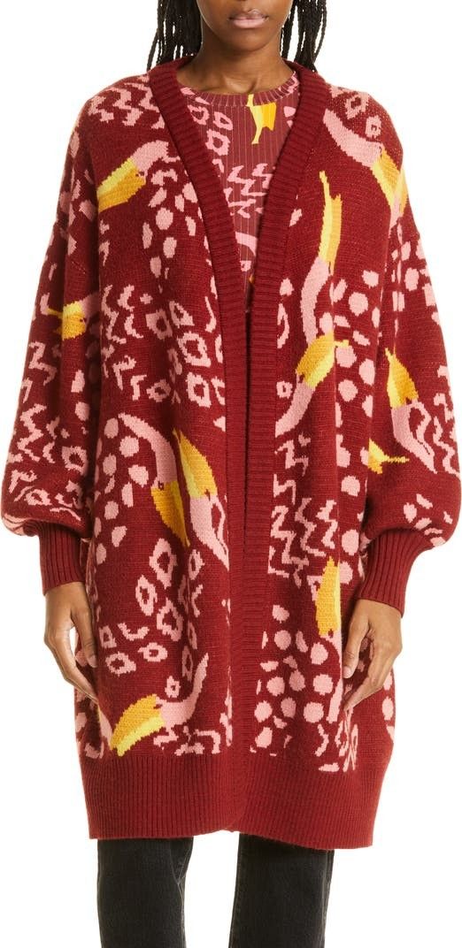Toucanissimo Cardigan Burgundy Cardigan Red Cardigan Summer Outfits Affordable Fashion | Nordstrom