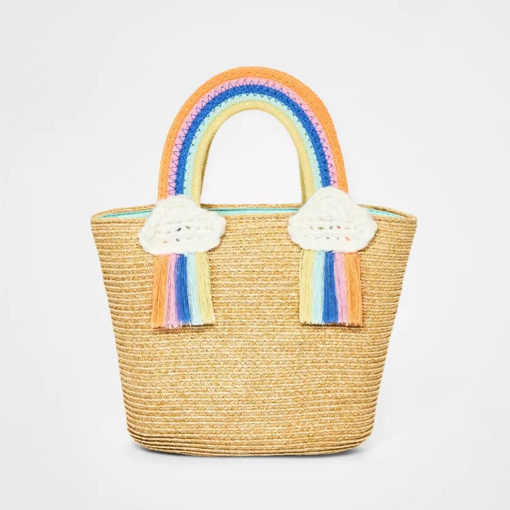Toddler Girls' Rainbow Tote Bag - Cat & Jack™ Off-White | Target
