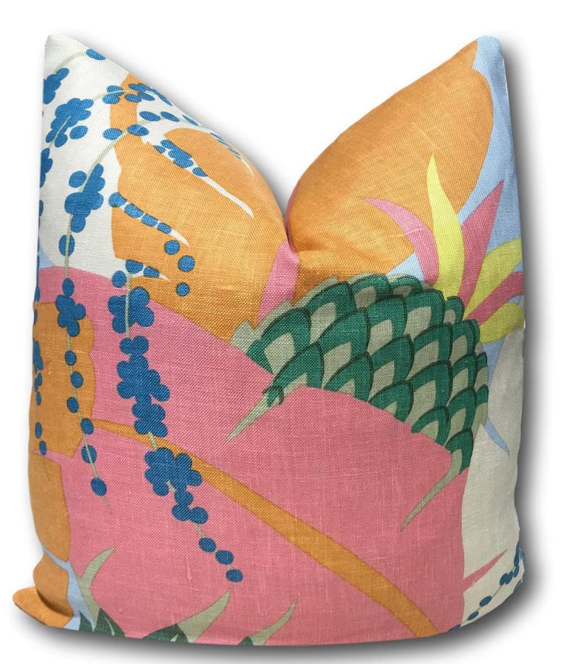 Schumacher Pillow Cover Ananas Tropical Pillow 18x18, 20x20, 22x22, 24x24, 26x26 Pineapple Sham A... | Etsy (US)