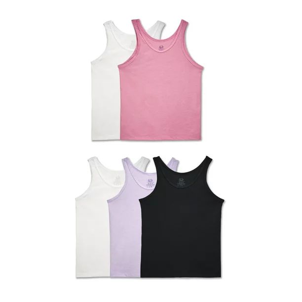 Fruit of the Loom Girls Tanks 5-Pack, Sizes S-XL - Walmart.com | Walmart (US)