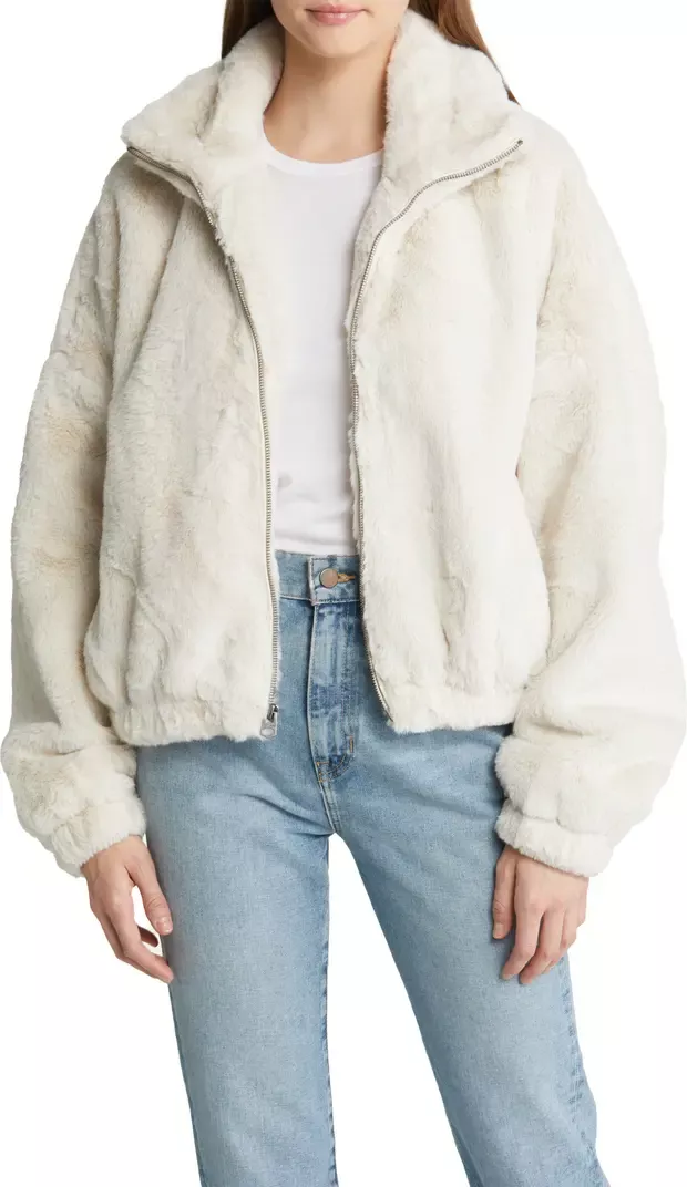 Lucky Brand Short Faux Fur Jacket, Coats