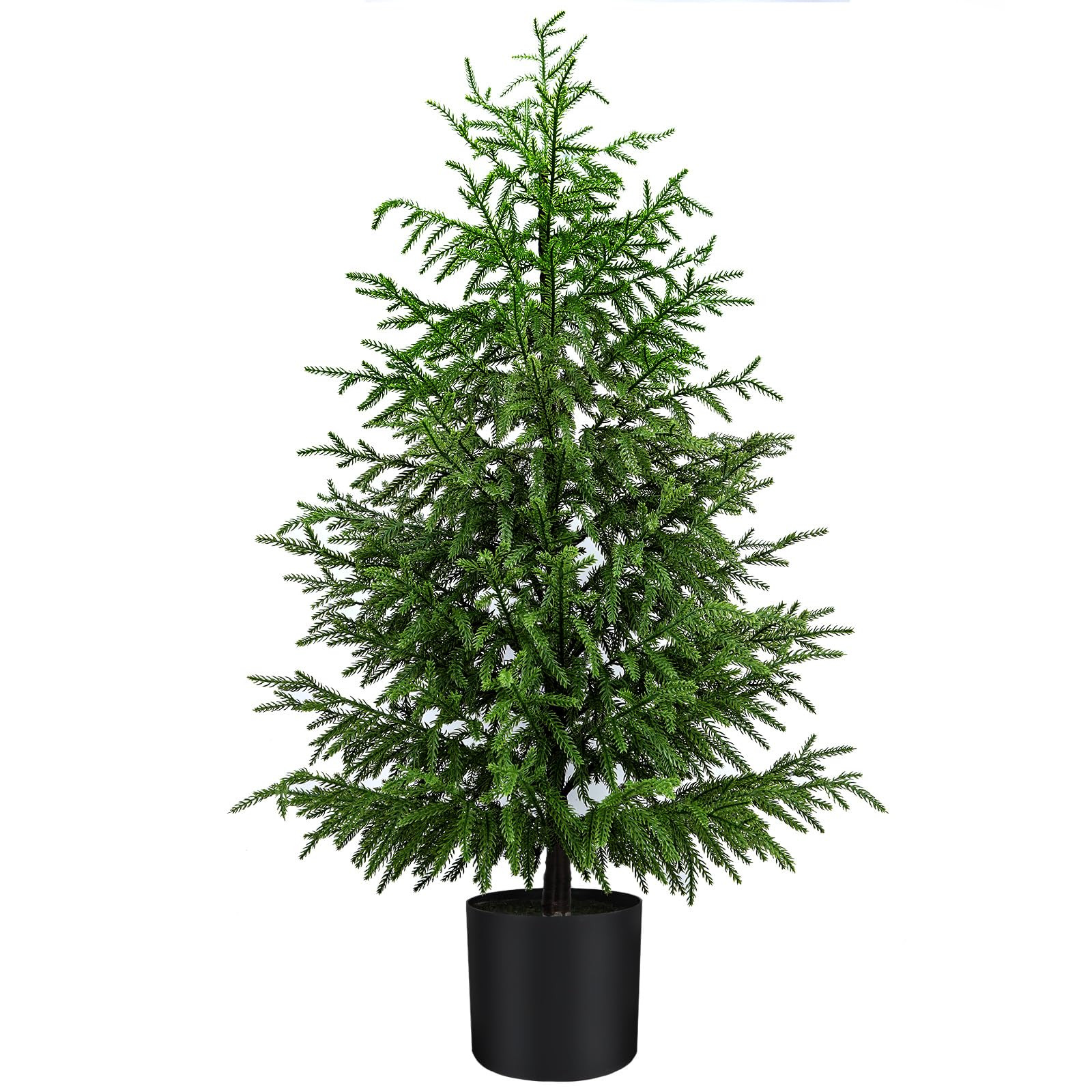 4FT Artificial Topiary Trees for Outdoor Front Porch Décor, Real Touch Norfolk Pine Tree, UV Rat... | Amazon (US)