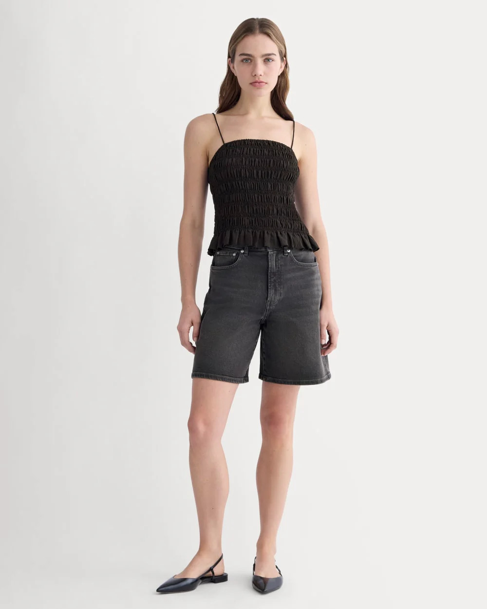 The Long A-Line Denim Short | Night | Everlane