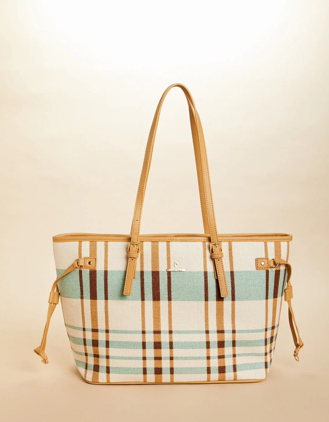 Jetsetter Tote Kalalanta Plaid Cream | Spartina 449