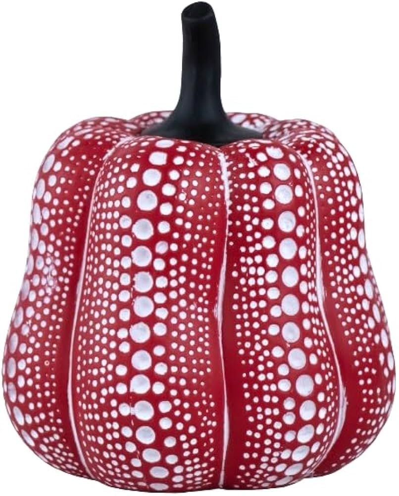 Yayoi Kusama Style Polka Dot Pumpkin Decoration, 6 x 7.3 inches, 4 Color Options (red) | Amazon (US)