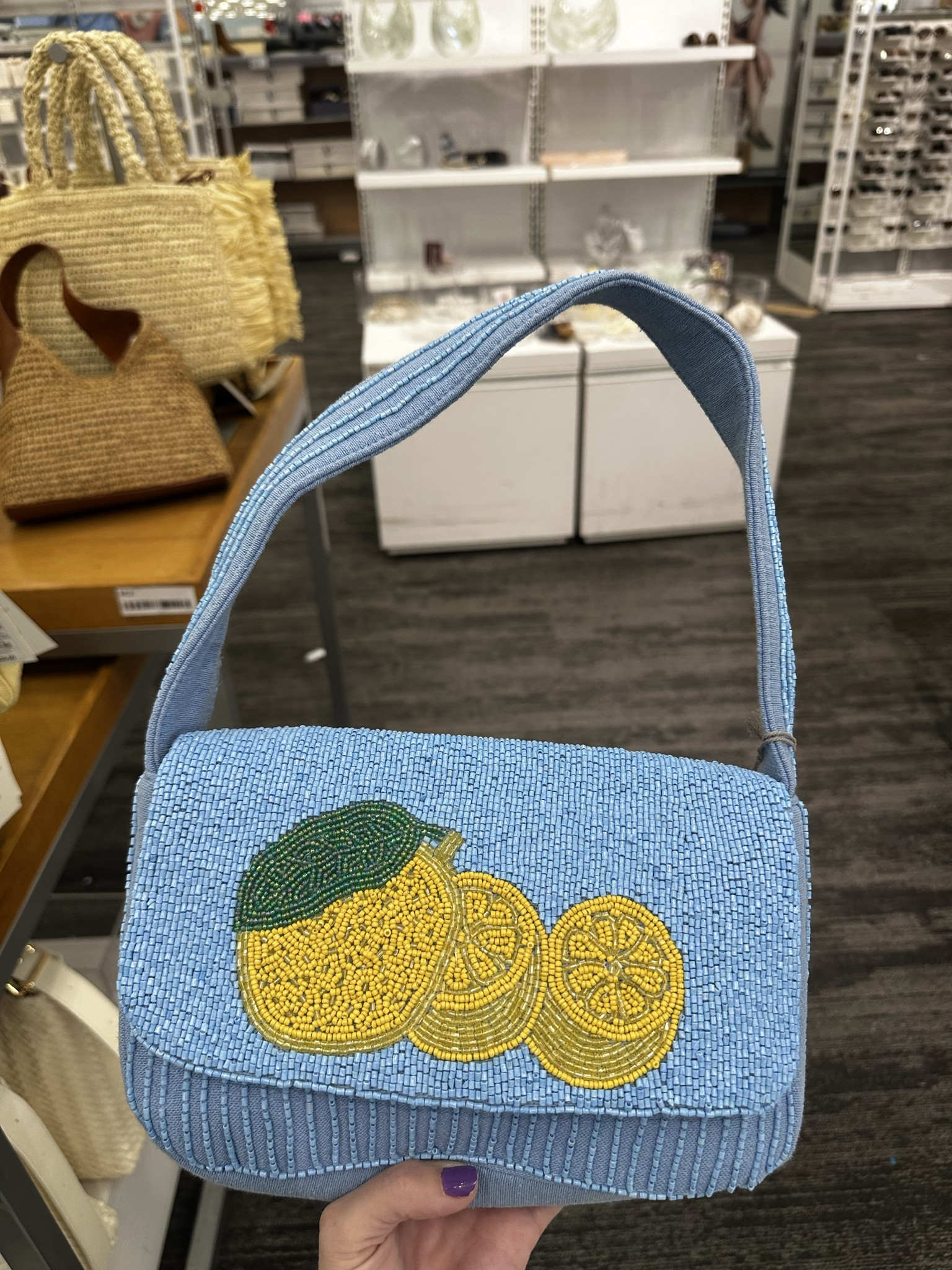 Oh my cuteness 🍋 Love this lemon beaded bag at Target 