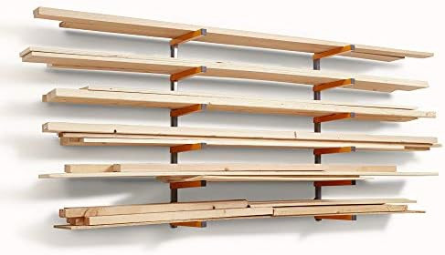 Bora Wood Organizer and Lumber Storage Metal Rack with 6-Level Wall Mount – Indoor and Outdoor ... | Amazon (US)