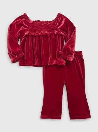 Baby Velvet Smocked Outfit Set | Gap (US)