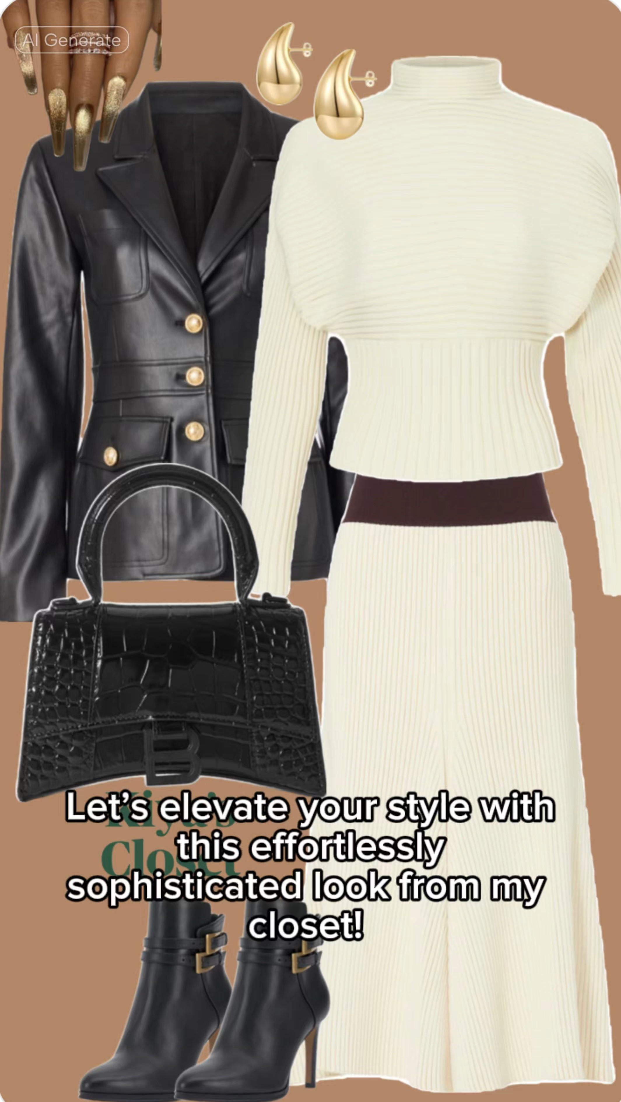 Bold, elevated, and oh-so-chic! 🐍✨ Loving how this Tory Burch ribbed sweater and skirt set pairs perfectly with a statement leather jacket and the iconic Balenciaga Hourglass bag. Finished the look with classic black ankle boots and gold accessories for a touch of glam. Shop this effortlessly stylish outfit now! #OOTD #FallFashion #ToryBurch #Balenciaga #StatementStyle

#LTKOver40 #LTKStyleTip #LTKWorkwear