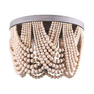 Leora 15 in. 3-Light Brushed Grey Flush Mount | The Home Depot