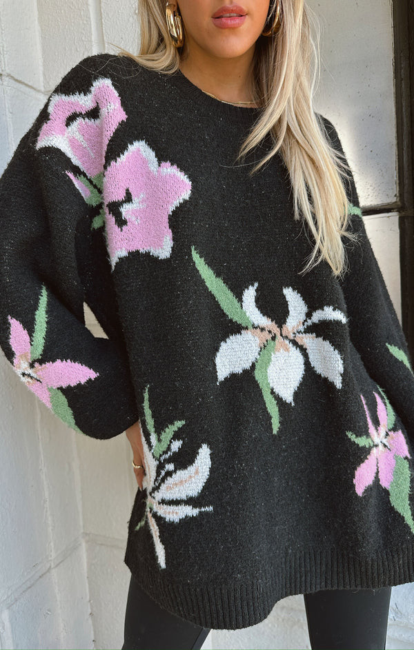 Summit Sweater ~ Dark Floral Knit | Show Me Your Mumu