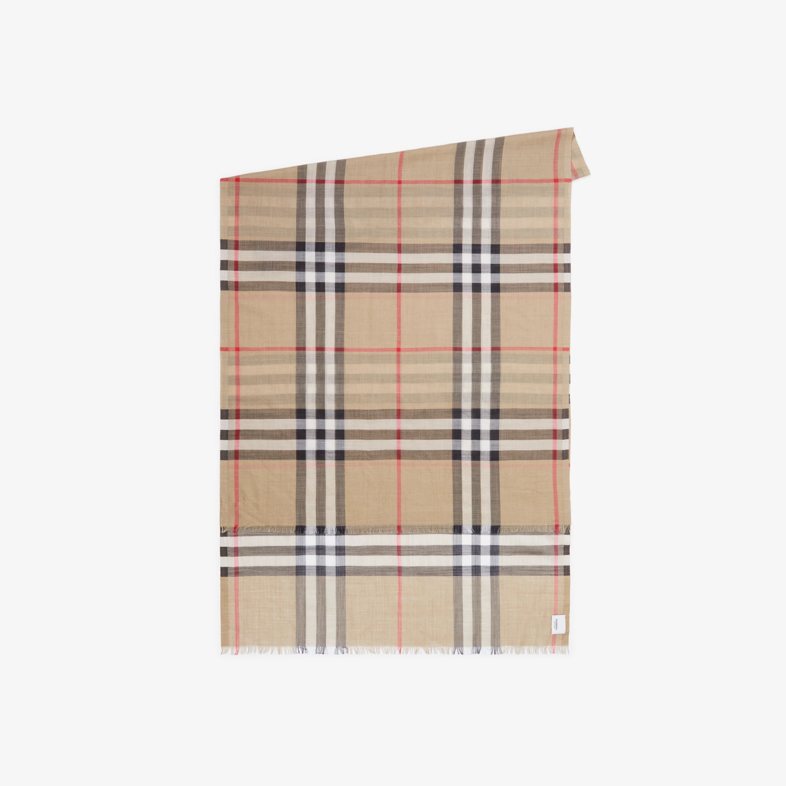 Check Wool Silk Scarf | Burberry (US)