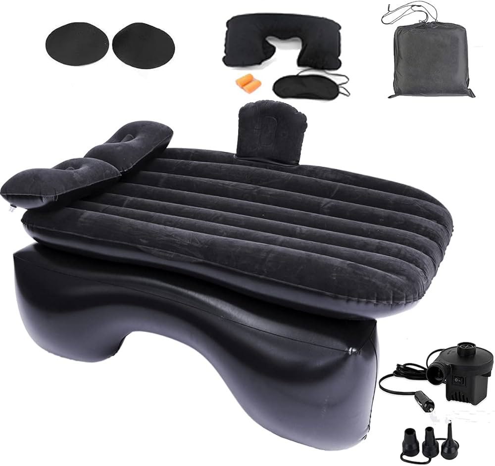 Onirii Inflatable Car Air Mattress Back Seat Bed Thickened Car Camping Air Mattress Bed with Air ... | Amazon (US)