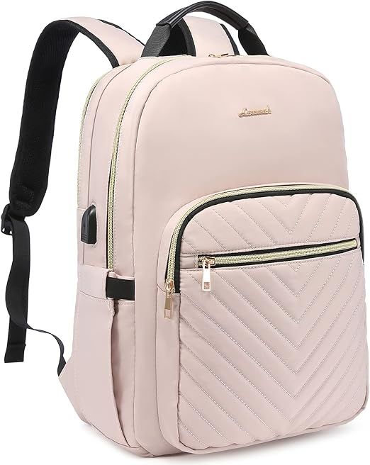 LOVEVOOK Laptop Backpack for Women,Laptop Bag for Women 15.6 inch,Waterproof Travel Backpack Purs... | Amazon (US)