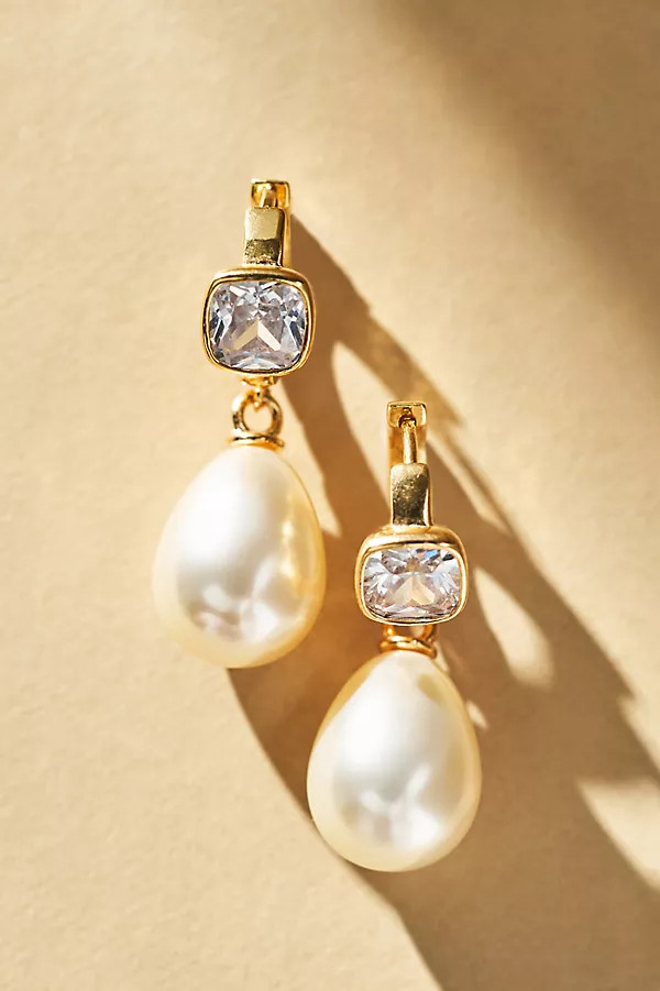 Studio Bride by A.B. Ellie Bezel x Pearl Hoop Drops | Anthropologie (US)