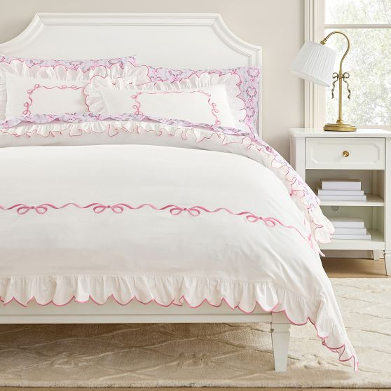 LoveShackFancy Bows Border Duvet Cover | Pottery Barn Teen