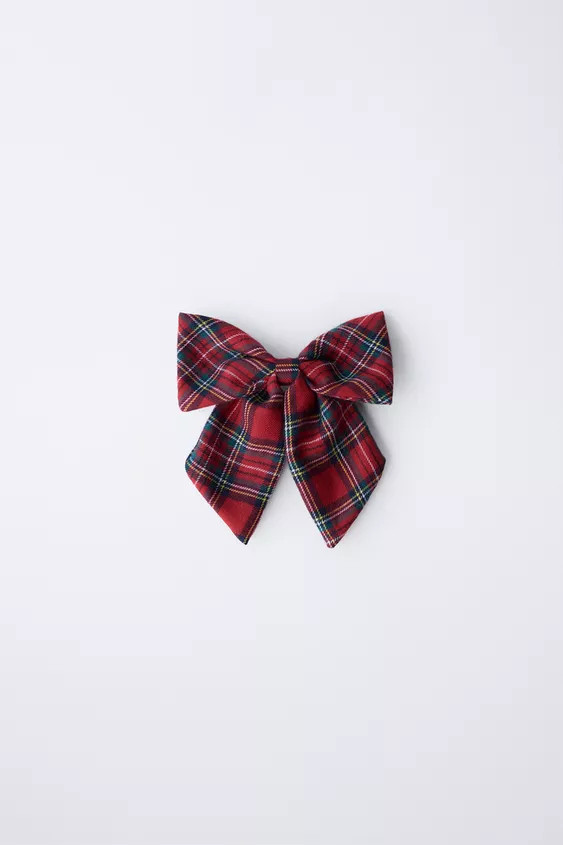 PLAID BOW CLIP | Zara US