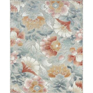 Tropic Gray 4 ft. x 6 ft. Floral Indoor/Outdoor Area Rug | The Home Depot