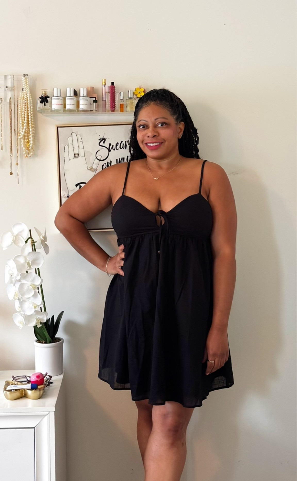 This is a cute and comfortable little black dress, that out can dress up or downs it’s also perfect for vacation

#LTKMidsize #LTKootd #LTKgrwm
