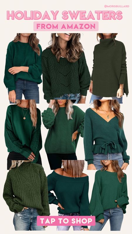 Holiday Sweaters | Green Sweaters | Christmas Sweaters | Amazon Sweaters | Amazon Fashion

#LTKunder50 #LTKsalealert #LTKunder100