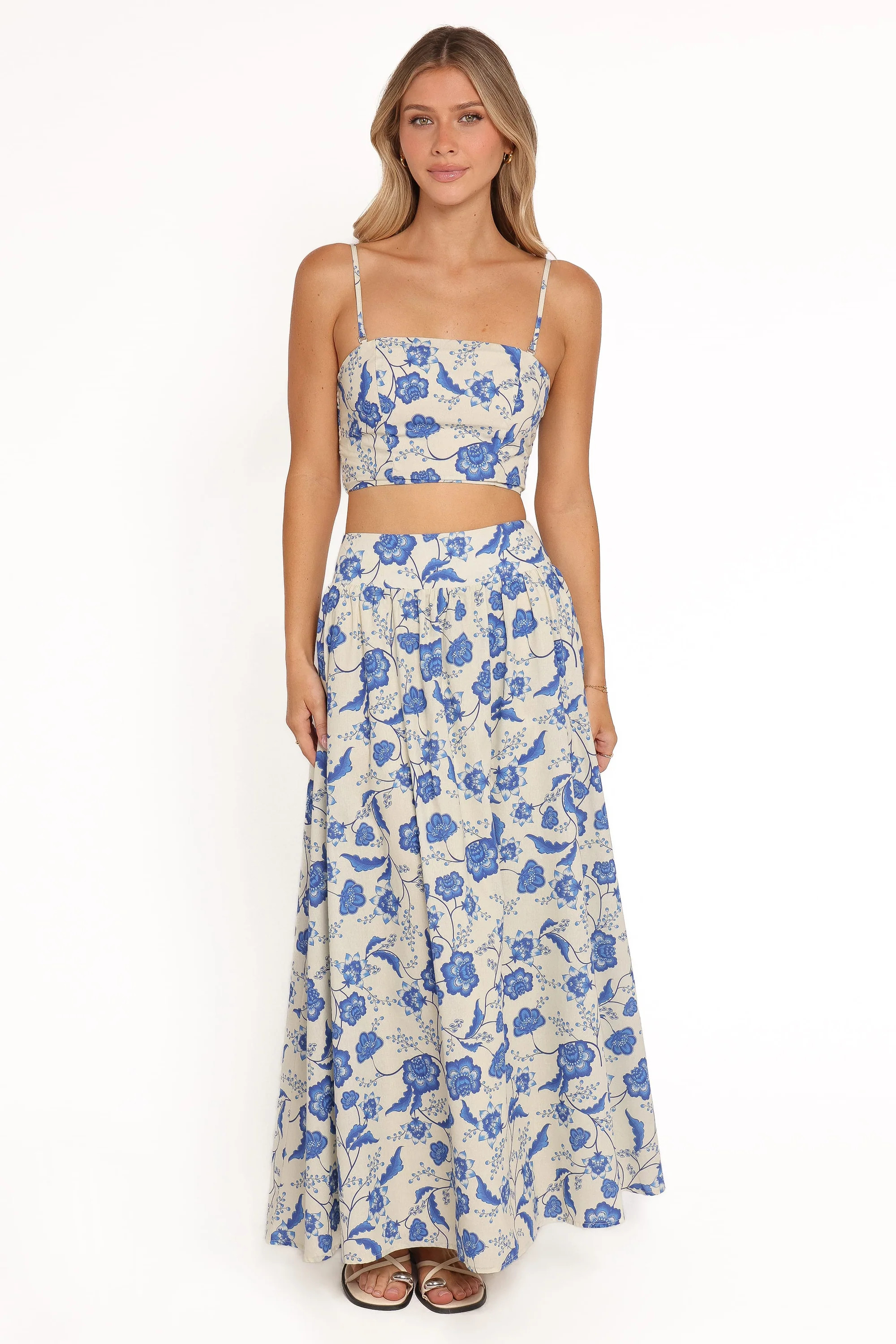 Kristy Maxi Skirt Set - Cream Floral | Petal & Pup (US)