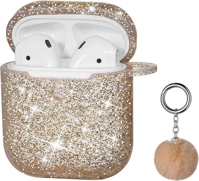 Airpods Case, DMMG Airpods Case Cover Silicone Skin, AirPods Protective Bling Glitter Case with F... | Amazon (US)