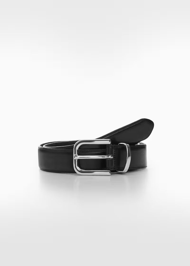 Buckle leather belt -  Women | Mango United Kingdom | MANGO (UK)