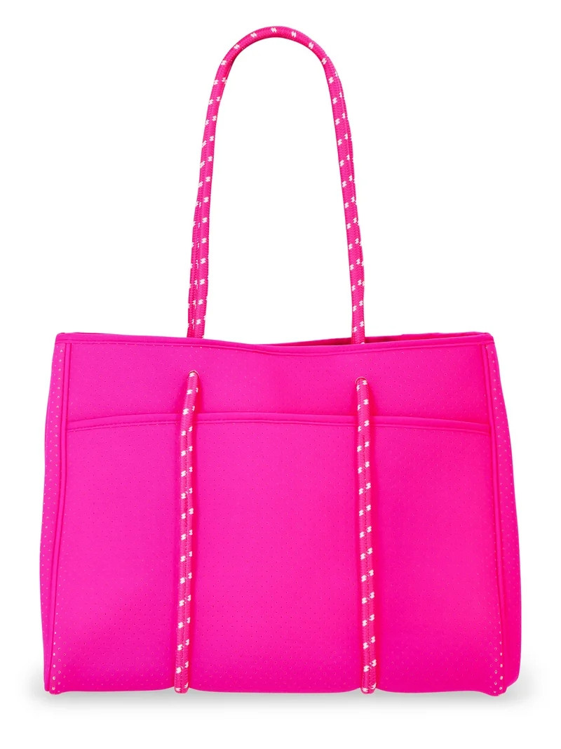 No Boundaries Women's Neoprene Beach Tote Bag, Pink | Walmart (US)