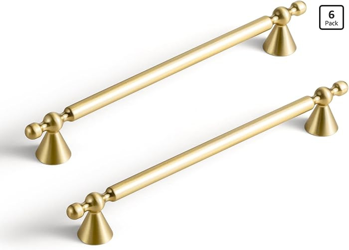 Goo-Ki Champagne Bronze Cabinet Pulls 7.56" c-c Zinc Alloy Kitchen Hardware - 6 Pack Champagne Go... | Amazon (US)