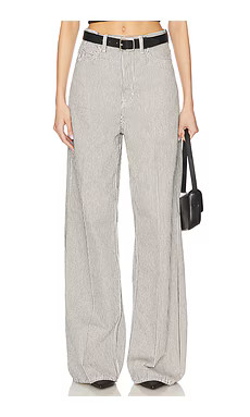 GRLFRND Rey High Rise Wide Jeans in Ticking Stripe from Revolve.com | Revolve Clothing (Global)
