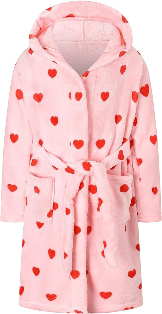Umeyda Boys Girls Robes, Soft Fuzzy Fleece Hooded Bathrobes with Belt and Pockets for Kids, 1-18 ... | Amazon (US)