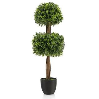 40 in. Artificial Boxwood Topiary Ball Tree Faux Plant Fake Plant for Decoration | The Home Depot