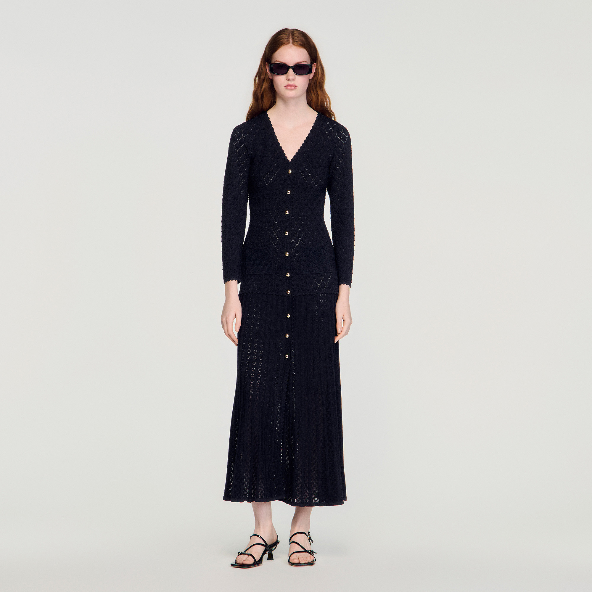Fancy knit maxi dress | Sandro US | Sandro-Paris US