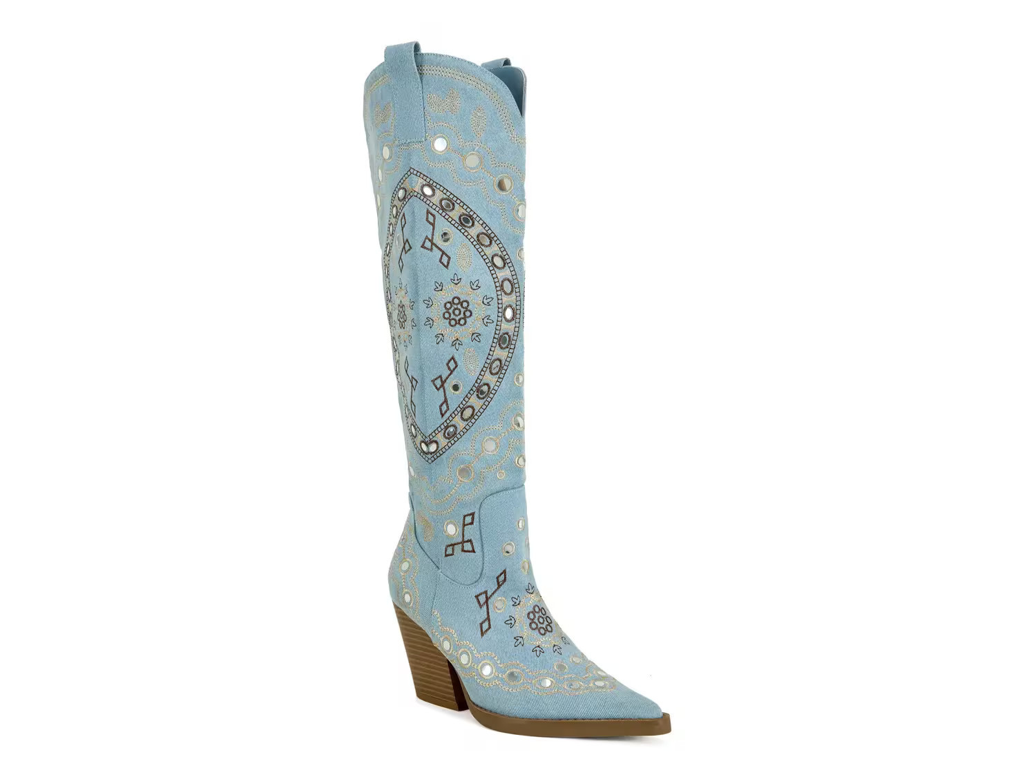 Azalea Wang Aamina Cowboy Boot | Women's | Denim Blue | Size 6.5 | Boots | DSW