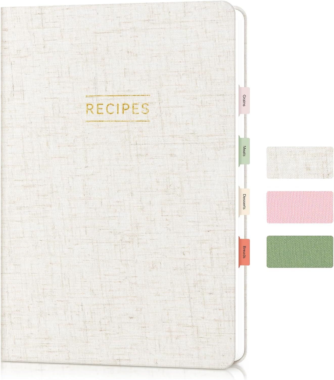 Recipe Book to Write in Your Own Recipes, Aesthetic Blank Family Recipe Journal Notebook with Tab... | Amazon (US)