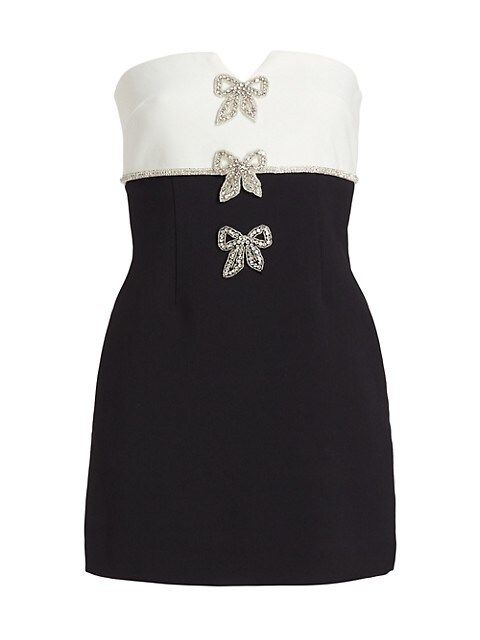 Self-Portrait Two-Tone Bow Minidress | Saks Fifth Avenue