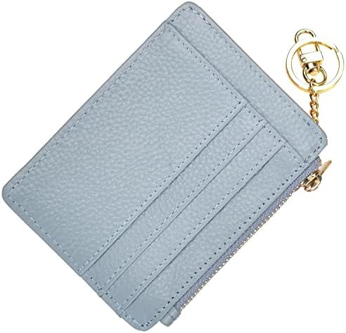 woogwin Slim RFID Credit Card Holder for Women Mini Front Pocket Wallet Purse With Keychain | Amazon (US)