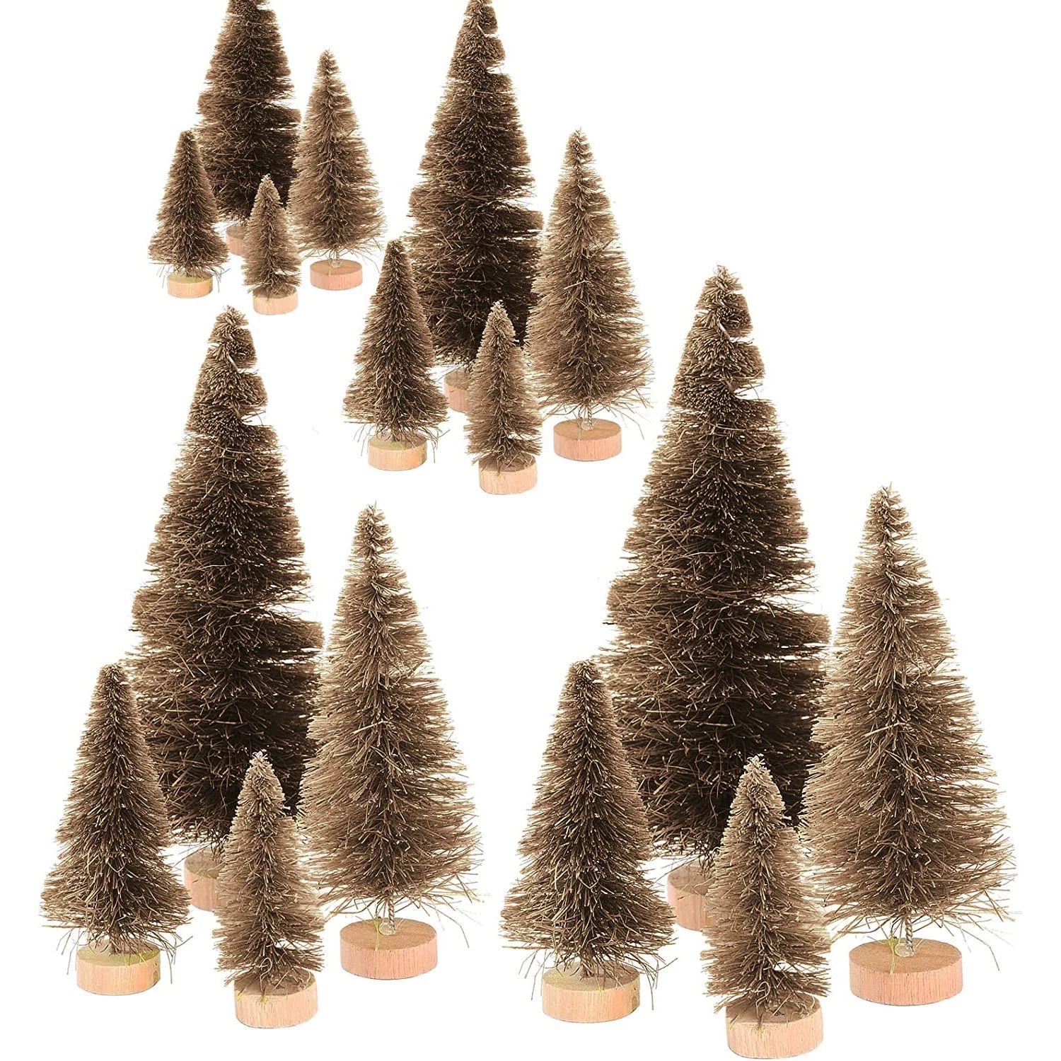 Mini Christmas Sisal Trees, Desktop Miniature Christmas Tree Pine Tree with Wood Base, Bottle Bru... | Walmart (US)