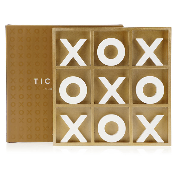 Tic Tac Toe Board | Gold & White | Z Gallerie | Z Gallerie