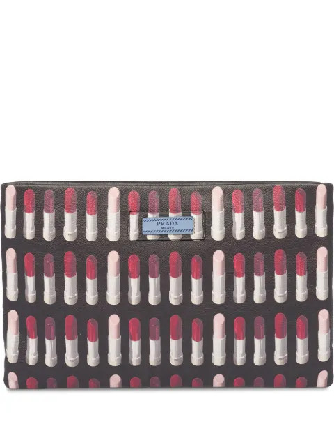 Pradalipstick print clutch | Farfetch (US)
