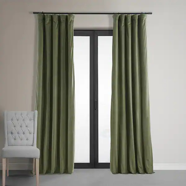 Exclusive Fabrics Signature Hunter Green Velvet Blackout Curtain (1 Panel) - 84 Inches - Hunter G... | Bed Bath & Beyond